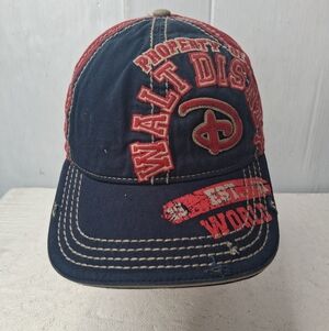 Disney Parks Kids Baseball Cap Embroidered Logo Red, Navy One Size